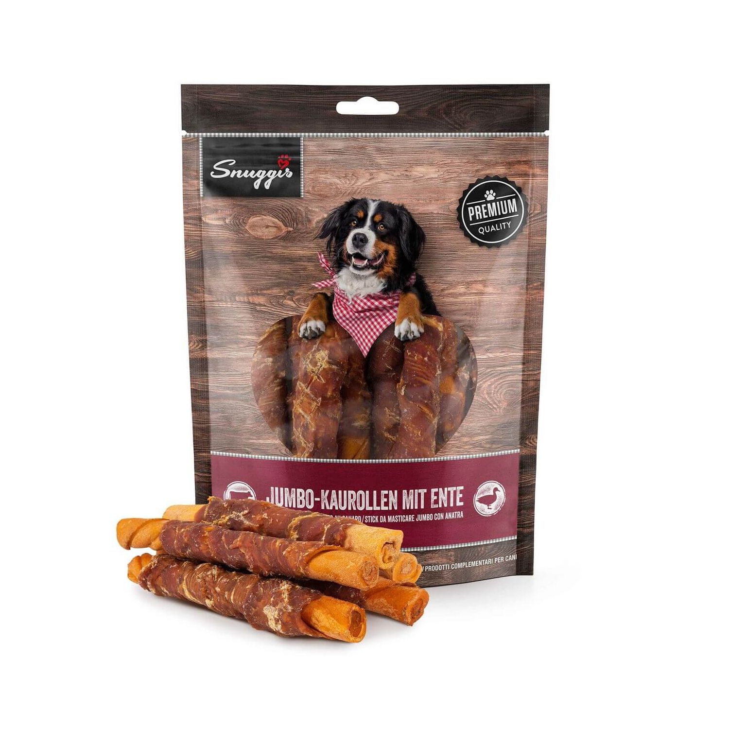Snuggis Jumbo-Kaurolle mit Ente Snuggis Jumbo-Kaurolle mit Ente für Hunde