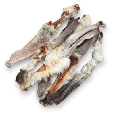 bePure Kaninchenohren mit Fell Kauartikel für Hunde