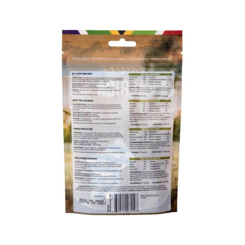 rogz Africa Exotic Skin ​& Coat Help Zebra Snack für Hunde_2